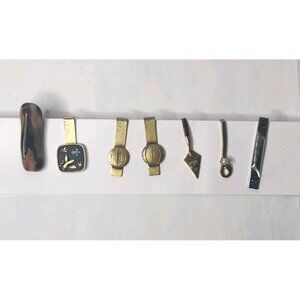 Vintage 1970's-80's  Tie Clips Assorted Lot Set of 7
